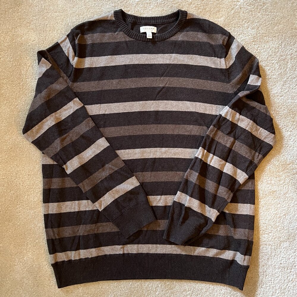 Men's Sonoma Sweater, Size XL, Brown Stripes, 100% Cotton